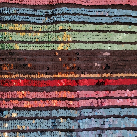 Anthropolgie Womens Moulinette Soeurs Multi Color Sequined Stripped Skirt Size 4 - Picture 3 of 8